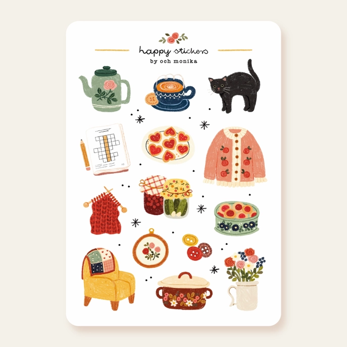 Planche de stickers – Choses de mamie