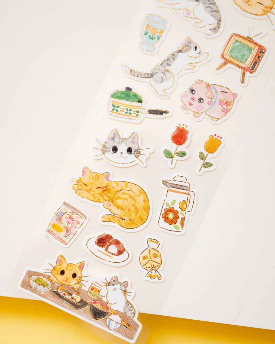 Stickers japonais Chats rétro