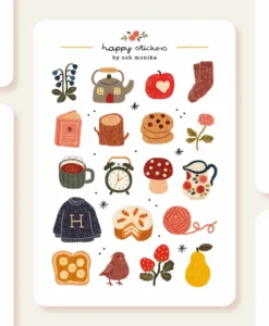 Planche de stickers – Petits objets réconfortants